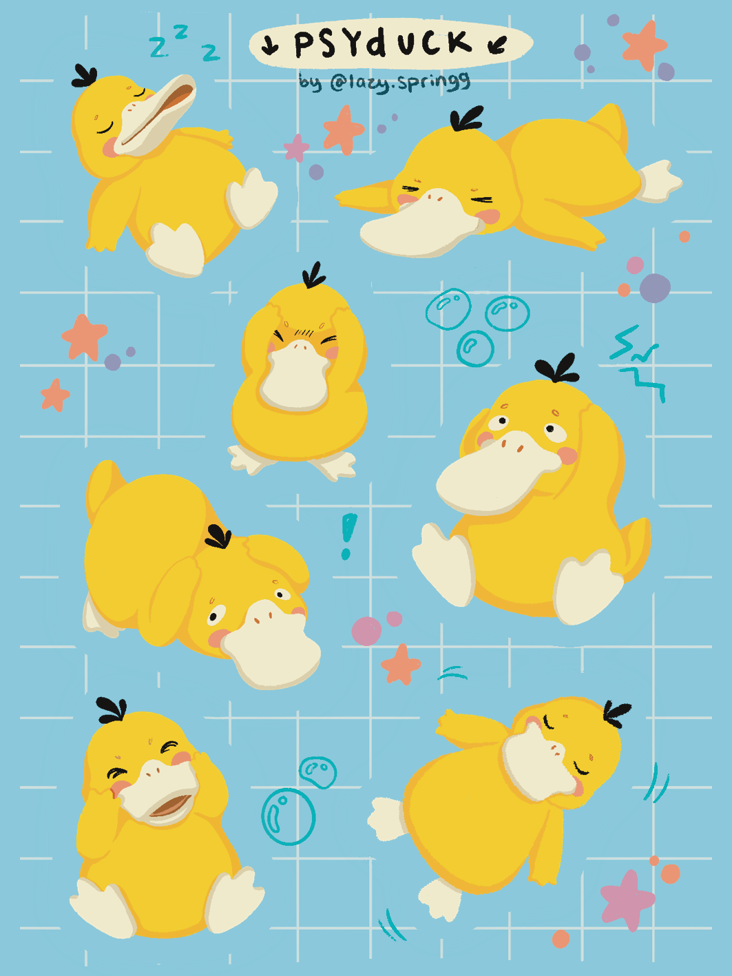 Psyduck Stickersheet